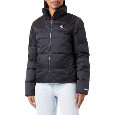 Calvin Jeans Vadderad jacka med kort passform för kvinnor, Ck svart, XXL stor Calvin Jeans Vadderad jacka med kort passform för kvinnor, Ck svart, XXL stor