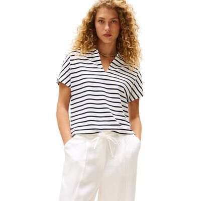 Tommy Hilfiger dam S/S Polo, Vit (reton/ecu/mörk natt marinblå), XL Tommy Hilfiger dam S/S Polo, Vit (reton/ecu/mörk natt marinblå), XL