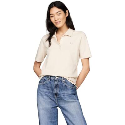 Tommy Hilfiger dam S/S pikétröjor, Klassisk beige, XXS Tommy Hilfiger dam S/S pikétröjor, Klassisk beige, XXS