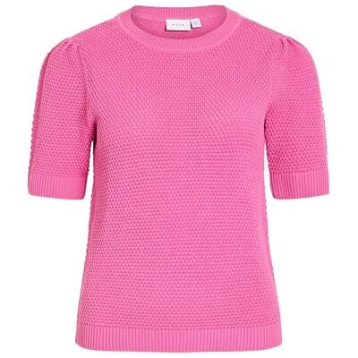 Vila Neck Knit Top-Noos Vidalo-stickad T-shirt med rund hals S/S, Fiji Flower, M dam Vila Neck Knit Top-Noos Vidalo-stickad T-shirt med rund hals S/S, Fiji Flower, M dam