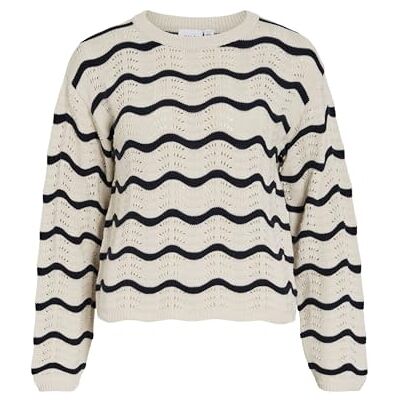 Vila Viwave O-Neck Ls Pointelle Knit Top Noos, Björk, XL Vila Viwave O-Neck Ls Pointelle Knit Top Noos, Björk, XL
