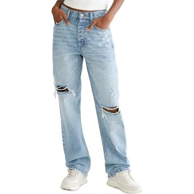 Aeropostale Aero Baggy Jean för kvinnor, Medium tvätt, 38 SE Aeropostale Aero Baggy Jean för kvinnor, Medium tvätt, 38 SE