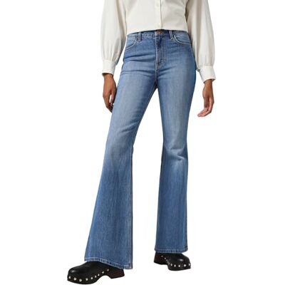 Wrangler Fierce Flare jeans för kvinnor, äng, 28W x 32L Wrangler Fierce Flare jeans för kvinnor, äng, 28W x 32L