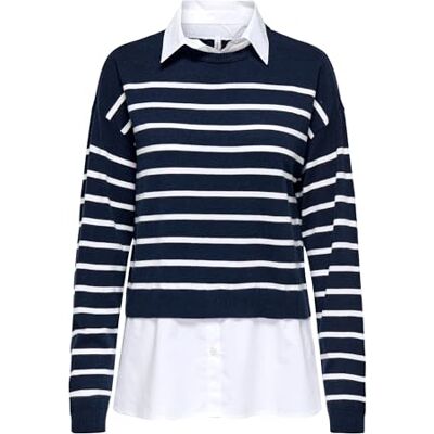 ONLY Onlpayson Ls Mix tröja KNT, natthimmel, XS ONLY Onlpayson Ls Mix tröja KNT, natthimmel, XS