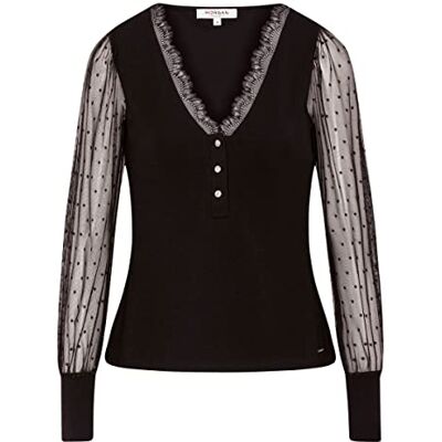 Morgan T-shirt för kvinnor, Noir, M Morgan T-shirt för kvinnor, Noir, M
