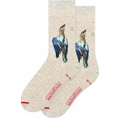 MuseARTa strumpor av bomull med målning Dead Blue Roller av konstnären Albrecht Dürer i storlek 40–46, AD-DR-01-40-46, Beige, 40-46 MuseARTa strumpor av bomull med målning Dead Blue Roller av konstnären Albrecht Dürer i storlek 40–46, AD-DR-01-40-46, Beige, 40-46