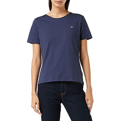 Tommy Hilfiger Dam Tjw Slim Jersey C Neck T-shirt, Twilight Navy, XXS Tommy Hilfiger Dam Tjw Slim Jersey C Neck T-shirt, Twilight Navy, XXS
