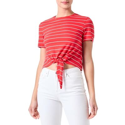 ONLY ONLMAY Life S/S kort knut toppbox JRS, Flame Scarlet/Stripes: moln dansare (Nadia), L ONLY ONLMAY Life S/S kort knut toppbox JRS, Flame Scarlet/Stripes: moln dansare (Nadia), L