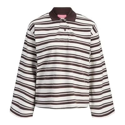 JJXX JACK & JONES Jxvilma Ls Stripe Polo JRS, Försegling brun, XL JJXX JACK & JONES Jxvilma Ls Stripe Polo JRS, Försegling brun, XL