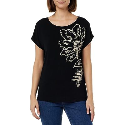 Taifun Dam 371340-16206 t-shirt, svart, mönstrad, 34, Svart mönstrad, 34 Taifun Dam 371340-16206 t-shirt, svart, mönstrad, 34, Svart mönstrad, 34