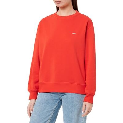 GANT Shield C-Neck Sweat, Ljus röd, M GANT Shield C-Neck Sweat, Ljus röd, M