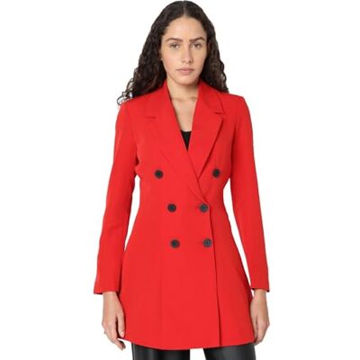 VERO MODA VMTAHINA LS Fitted Blazer Dress, Salsa, 38 VERO MODA VMTAHINA LS Fitted Blazer Dress, Salsa, 38
