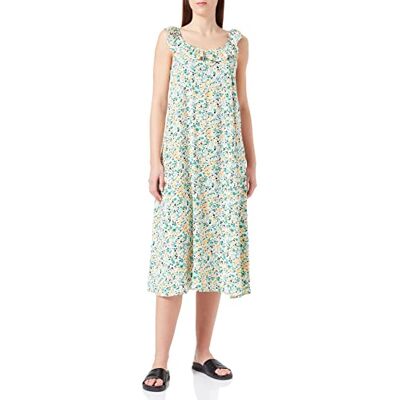 JDY Dam starr S/L Frill Dress WVN klänning, Molndansare/aop: grönbriar och aprikosblommor, 40 JDY Dam starr S/L Frill Dress WVN klänning, Molndansare/aop: grönbriar och aprikosblommor, 40