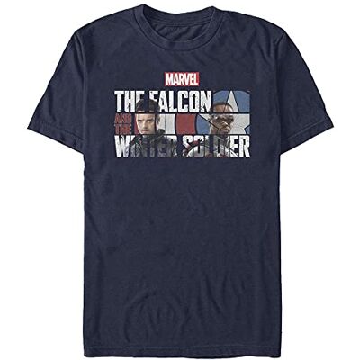 Marvel Unisex The Falcon And The Winter Soldier Logo Fill Organic kortärmad T-shirt, marinblå, XL Marvel Unisex The Falcon And The Winter Soldier Logo Fill Organic kortärmad T-shirt, marinblå, XL