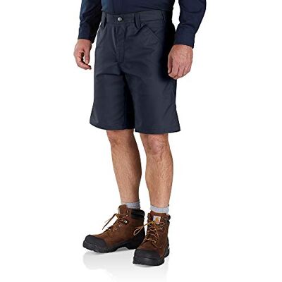 Carhartt Professional-serier, Rugged Flex, avslappnad passform, canvas, arbetsshorts, marinblå, 33 Carhartt Professional-serier, Rugged Flex, avslappnad passform, canvas, arbetsshorts, marinblå, 33