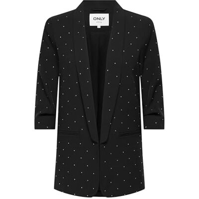 ONLY Onlelly Life 3/4 Rhinestone Blazer TLR, svart, 40 ONLY Onlelly Life 3/4 Rhinestone Blazer TLR, svart, 40
