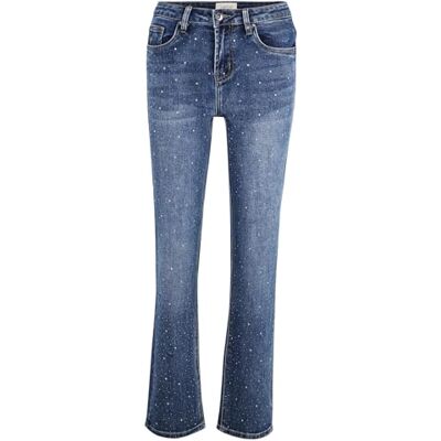 Cartoon Tecknade damjeans med normal passform med strass, blå, 34 Cartoon Tecknade damjeans med normal passform med strass, blå, 34