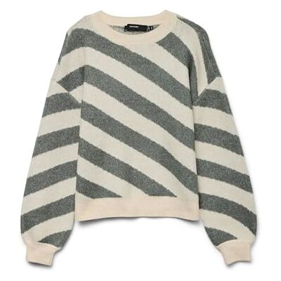 VERO MODA dam Vmlara Ls O-hals tröja Ga Boo Rep stickad tröja, Björk/ränder: w. Balsam grön, XS VERO MODA dam Vmlara Ls O-hals tröja Ga Boo Rep stickad tröja, Björk/ränder: w. Balsam grön, XS