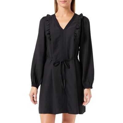 VERO MODA Dam Vmpura Ls Short Dress WVN miniklänning, svart, XS VERO MODA Dam Vmpura Ls Short Dress WVN miniklänning, svart, XS