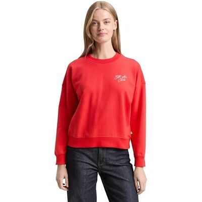 TOM TAILOR Denim damtröja, 12880 – briljant röd, XXL TOM TAILOR Denim damtröja, 12880 – briljant röd, XXL