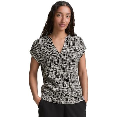 TOM TAILOR damblus, 38117 – Abstrakt svart rutnät design, 36 TOM TAILOR damblus, 38117 – Abstrakt svart rutnät design, 36