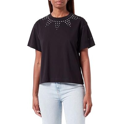 Replay Dam-t-shirt boxy fit, 098 svart, XXS Replay Dam-t-shirt boxy fit, 098 svart, XXS