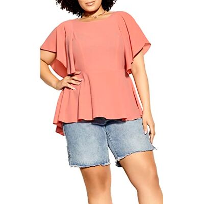 City Chic kvinnors plus size topp romantisk stämningsblus, Persika, 42/More City Chic kvinnors plus size topp romantisk stämningsblus, Persika, 42/More