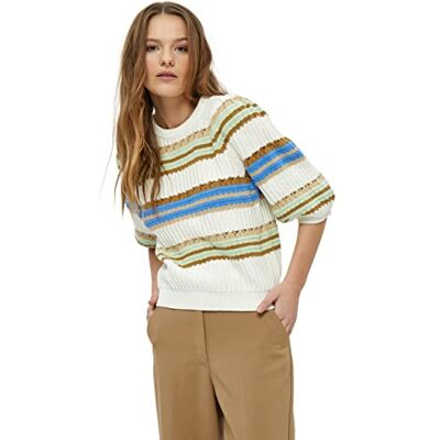 Peppercorn Dam Miriam Puff Kortärmad Pullover, Marina Blue Rand, L, Marina blå rand, L Peppercorn Dam Miriam Puff Kortärmad Pullover, Marina Blue Rand, L, Marina blå rand, L