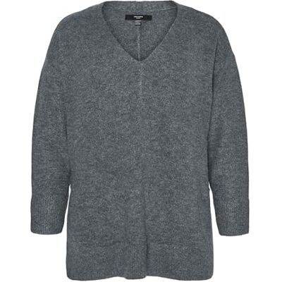 VERO MODA CURVE dam Vmcfiluca Ls V-NCK Long Pull Ga Cur Noos tröja, Balsam grön/detalj: melerad, 48-50 plus size VERO MODA CURVE dam Vmcfiluca Ls V-NCK Long Pull Ga Cur Noos tröja, Balsam grön/detalj: melerad, 48-50 plus size