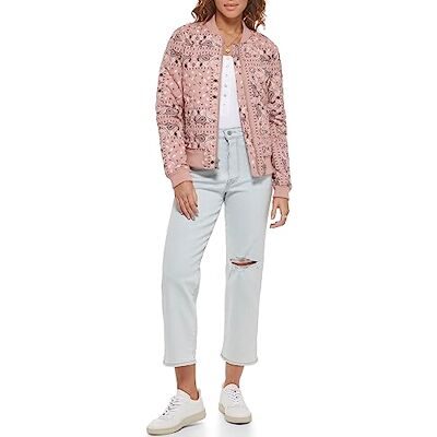 Levi's Militärjacka för kvinnor av bomullstwill med ståkrage, militär Sarga De Algodón Con Cuello Alto jacka, Mahogny Bandana Print, S Levi's Militärjacka för kvinnor av bomullstwill med ståkrage, militär Sarga De Algodón Con Cuello Alto jacka, Mahogny Bandana Print, S