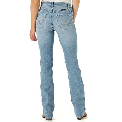 Wrangler Women's Willow Mid Rise Performance Waist Boot Cut Ultimate Riding Jean, Light Wash, 11-34 Wrangler Women's Willow Mid Rise Performance Waist Boot Cut Ultimate Riding Jean, Light Wash, 11-34