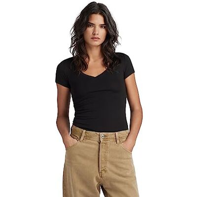 G-STAR RAW , Dam basic V-ringad keps ärm T-shirt, Svart (svart D07211-3310-990), XXS G-STAR RAW , Dam basic V-ringad keps ärm T-shirt, Svart (svart D07211-3310-990), XXS