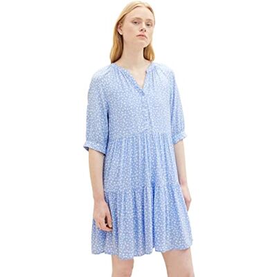 TOM TAILOR Denim Damer klänning 1035899, 32107 Light Blue Flower Print, XL TOM TAILOR Denim Damer klänning 1035899, 32107 Light Blue Flower Print, XL