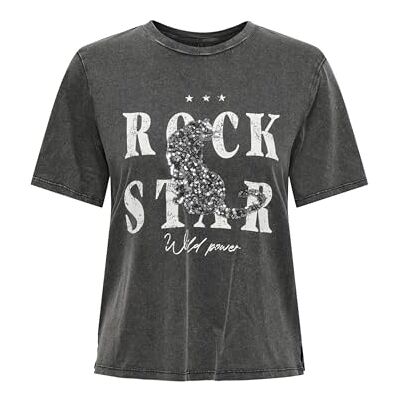 ONLY Onllucy Life S/S Tigers Top Box JRS, svart, S ONLY Onllucy Life S/S Tigers Top Box JRS, svart, S