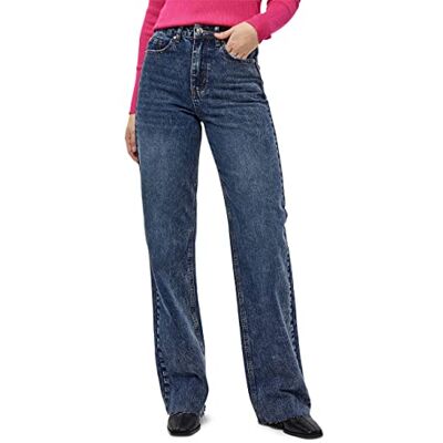 DESIRES Dam Koral Wide Leg Jeans, Mörkblå, 16 DESIRES Dam Koral Wide Leg Jeans, Mörkblå, 16