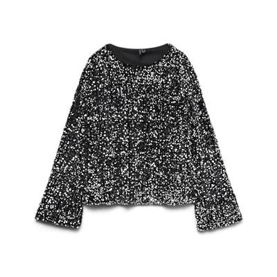 VERO MODA Vmbella Ls Boatneck Sq Top JRS Ga, svart, XL VERO MODA Vmbella Ls Boatneck Sq Top JRS Ga, svart, XL