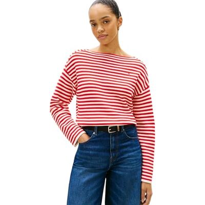 Tommy Hilfiger dam Co Cardi Ls Slash-Nk SWT WW0WW48470, röd, S Tommy Hilfiger dam Co Cardi Ls Slash-Nk SWT WW0WW48470, röd, S