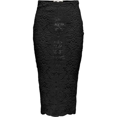 ONLY Onlalberte Mw Long Skirt WVN, svart, M ONLY Onlalberte Mw Long Skirt WVN, svart, M