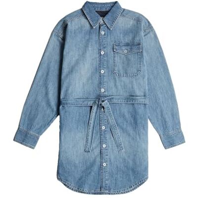 G-STAR RAW Belted Shirt Dress ls wmn, Blå, XL G-STAR RAW Belted Shirt Dress ls wmn, Blå, XL