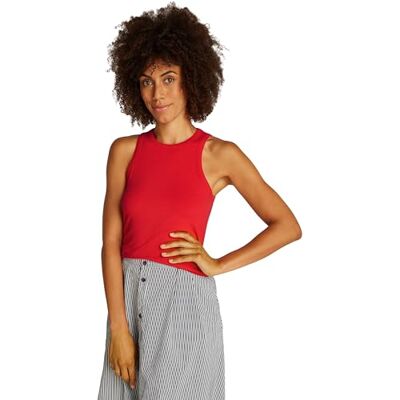 Tommy Hilfiger Dam Slim 5X2 RIB TANK TOP NS WW0WW38635, röd, XXXL, Röd (primär röd), 3XL Tommy Hilfiger Dam Slim 5X2 RIB TANK TOP NS WW0WW38635, röd, XXXL, Röd (primär röd), 3XL