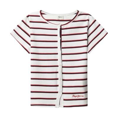 Pepe Jeans flickors ängel ränder t-shirt, vit (vit), 14 Pepe Jeans flickors ängel ränder t-shirt, vit (vit), 14