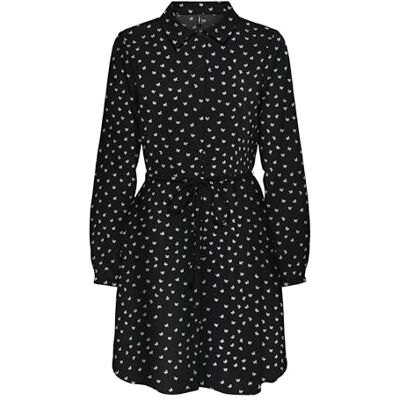ONLY Onlnova Life Vis L/S Shirt Dress, svart, XL ONLY Onlnova Life Vis L/S Shirt Dress, svart, XL