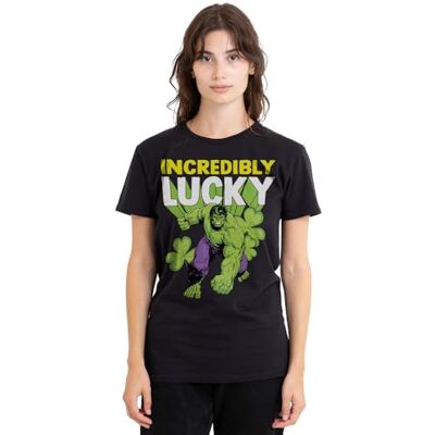 Hulk St Patrick's Day Otroligt Lucky Ladies T-shirt, Svart, X-Large, Svart, XL Hulk St Patrick's Day Otroligt Lucky Ladies T-shirt, Svart, X-Large, Svart, XL