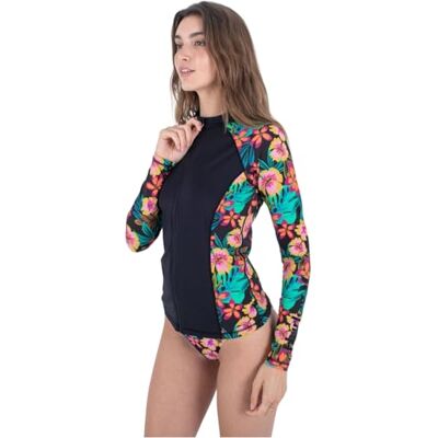 Hurley långärmad lycra kvinnor – Fiji fantasi dragkedja fram svart, Svart, XS Hurley långärmad lycra kvinnor – Fiji fantasi dragkedja fram svart, Svart, XS