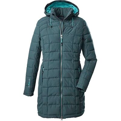 Killtec Damparkas i dunlook SKANE WMN QUILTED PRK – damjacka med avtagbar huva – övergångsjacka är vattenavvisande, mörkblågrön, 46, 35618-000 Killtec Damparkas i dunlook SKANE WMN QUILTED PRK – damjacka med avtagbar huva – övergångsjacka är vattenavvisande, mörkblågrön, 46, 35618-000