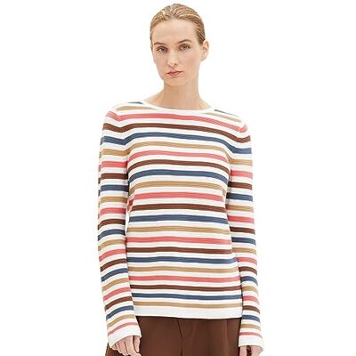 TOM TAILOR Damtröja, 34664 – Rosa flerfärgad randig, XS TOM TAILOR Damtröja, 34664 – Rosa flerfärgad randig, XS