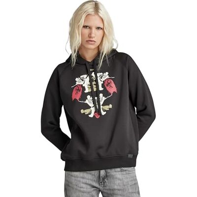 G-STAR RAW Damlook bok grafisk tröja med huva, Svart (Dk Black D24670-a971-6484), L G-STAR RAW Damlook bok grafisk tröja med huva, Svart (Dk Black D24670-a971-6484), L