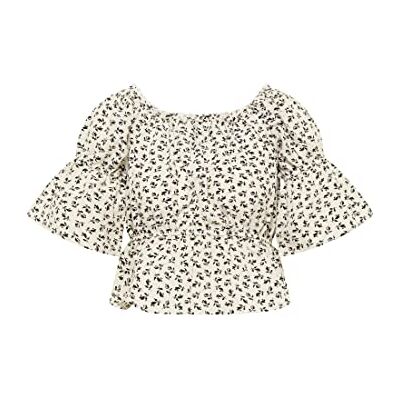 SWIRLIE Dam off-shoulder blus 13823054-SW02, yllvit, XS, benvit, XS SWIRLIE Dam off-shoulder blus 13823054-SW02, yllvit, XS, benvit, XS