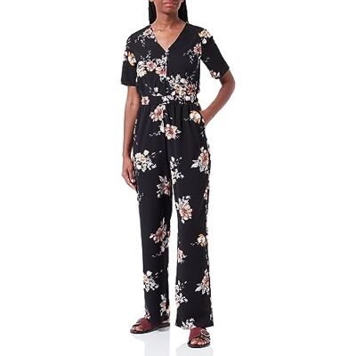 ONLY Damer Onlnova Lux S/S Alicia AOP jumpsuit, Svart/AOP: romantisk blomma, M ONLY Damer Onlnova Lux S/S Alicia AOP jumpsuit, Svart/AOP: romantisk blomma, M