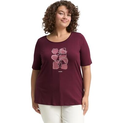 TOM TAILOR Plussize dam-t-shirt, 16427 – vinröd, 44 SE/L TOM TAILOR Plussize dam-t-shirt, 16427 – vinröd, 44 SE/L